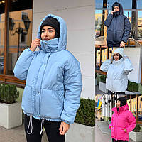 Жіноча тепла куртка 42-46 чорний, блакитний, малина, білий