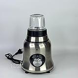 Блендер стаціонарний 3в1 з кавомолкою та подрібнювачем Henschll 1000 Вт, з 2 швидкостями та скляною чашею, HS-8891, фото 7