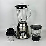 Блендер стаціонарний 3в1 з кавомолкою та подрібнювачем Henschll 1000 Вт, з 2 швидкостями та скляною чашею, HS-8891, фото 10