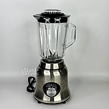 Блендер стаціонарний 3в1 з кавомолкою та подрібнювачем Henschll 1000 Вт, з 2 швидкостями та скляною чашею, HS-8891, фото 6