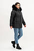Зимова модна куртка жіноча великого розміру 50-60 чорний, фото 2