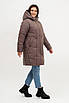 Зимова модна жіноча куртка великого розміру 50-62 капучіно, фото 2