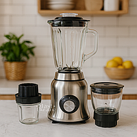 Блендер стаціонарний 1,5л з кавомолкою та подрібнювачем Henschll 1000 Вт, настільний подрібнювач для кухні 3в1, SH-891