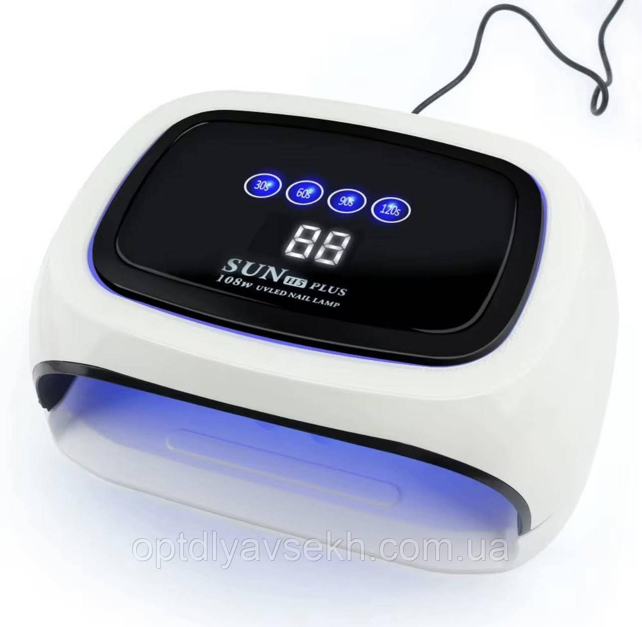 Професійна UV/LED лампа SUN H5 Plus для полімеризації гелю та гель-лаку, 108 Вт Білий, фото 1
