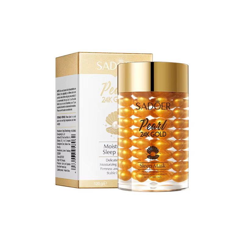 Нічна маска для обличчя SADOER 24K Gold Pearl Collagen освітлююча, зволожуюча 120г