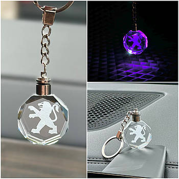 Брелок Crystal з різнокольоровою підсвіткою PEUGEOT