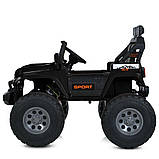 Електромобіль Джип дитячий (4 мотори 45W, 2аккум.12V7AH, підсвічування, пульт 2,4G) Bambi M 6204EBLR-2(24V) Чорний, фото 7
