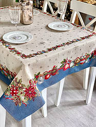 Новорічна скатертина гобеленова на прямокутний стіл RUNNER1375AZ