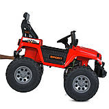 Електромобіль Джип дитячий (4 мотори 45W, 2аккум.12V7AH, підсвічування, пульт 2,4G) Bambi M 6204EBLR-3(24V) Червоний, фото 7