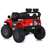 Електромобіль Джип дитячий (4 мотори 45W, 2аккум.12V7AH, підсвічування, пульт 2,4G) Bambi M 6204EBLR-3(24V) Червоний, фото 6