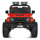 Електромобіль Джип дитячий (4 мотори 45W, 2аккум.12V7AH, підсвічування, пульт 2,4G) Bambi M 6204EBLR-3(24V) Червоний, фото 9
