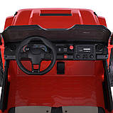Електромобіль Джип дитячий (4 мотори 45W, 2аккум.12V7AH, підсвічування, пульт 2,4G) Bambi M 6204EBLR-3(24V) Червоний, фото 10