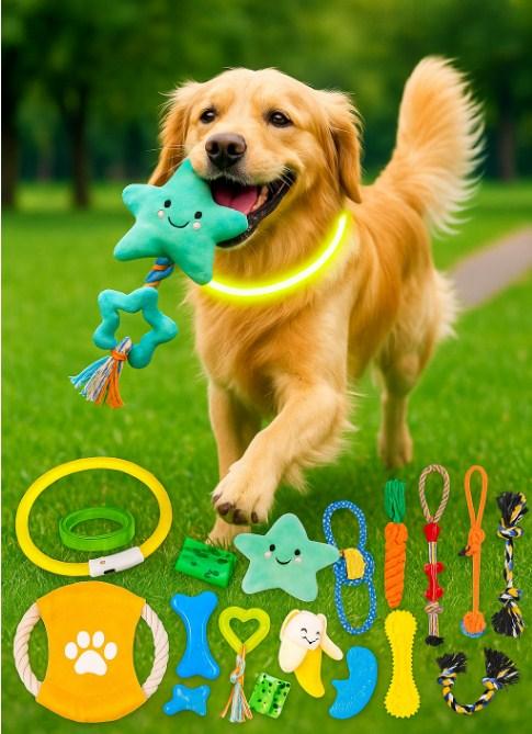 Набір для собак Purlov ошийник + іграшки + пакети для екскрементів, фото 1