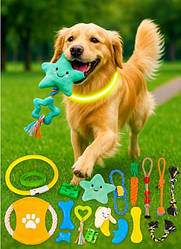 Набір для собак Purlov ошийник + іграшки + пакети для екскрементів