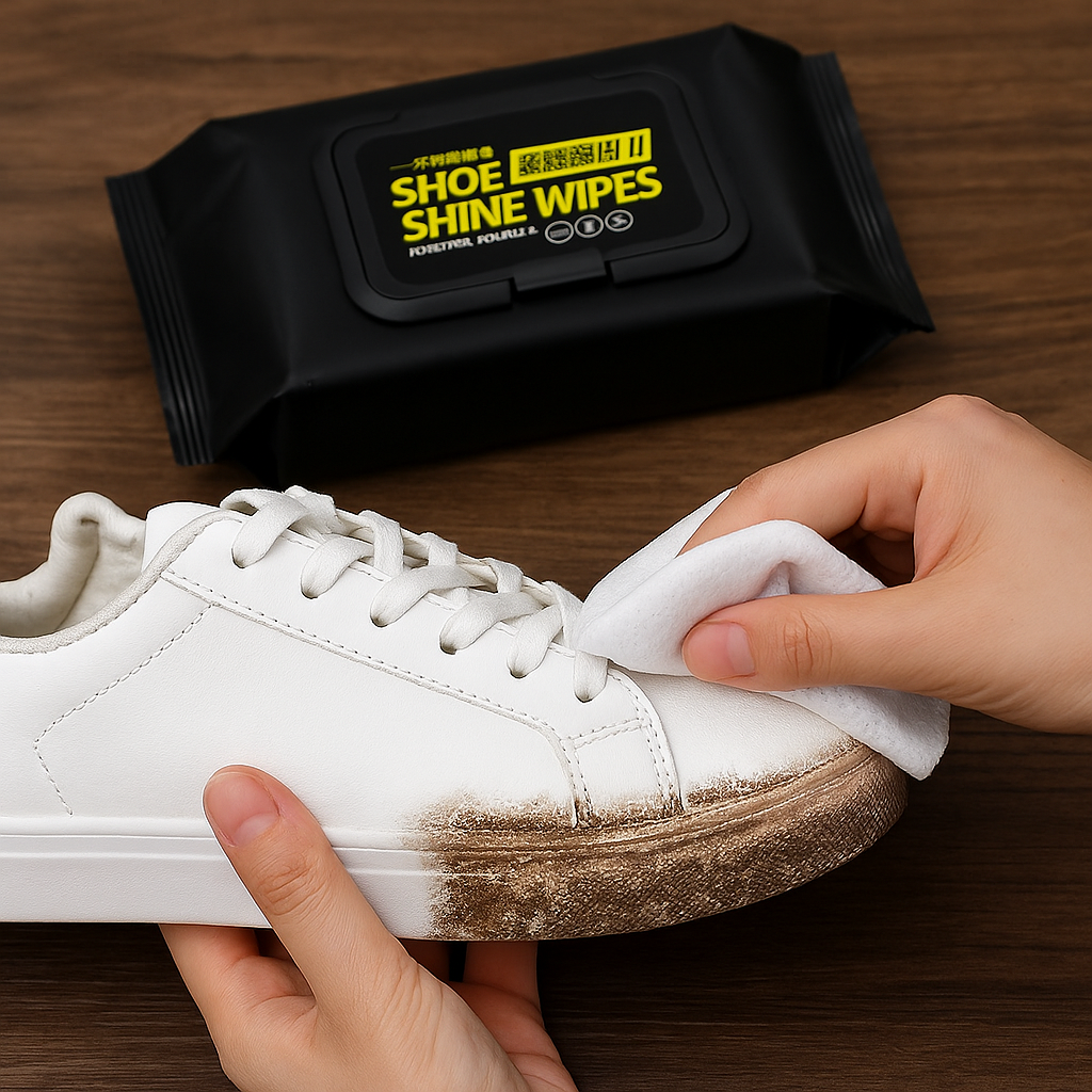 Серветки для взуття Shoe Shine Wipes 80 шт — для шкіри, замші та тканини, фото 1