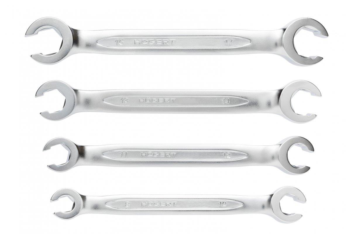 Комплект напіввідкритих розрізних ключів Hogert 8-17 мм сталь CRV 6140 4 одиниці (HT1W730), фото 1