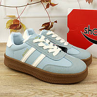 Кросівки подростковые блакитні з білими вставками тм ShoSho