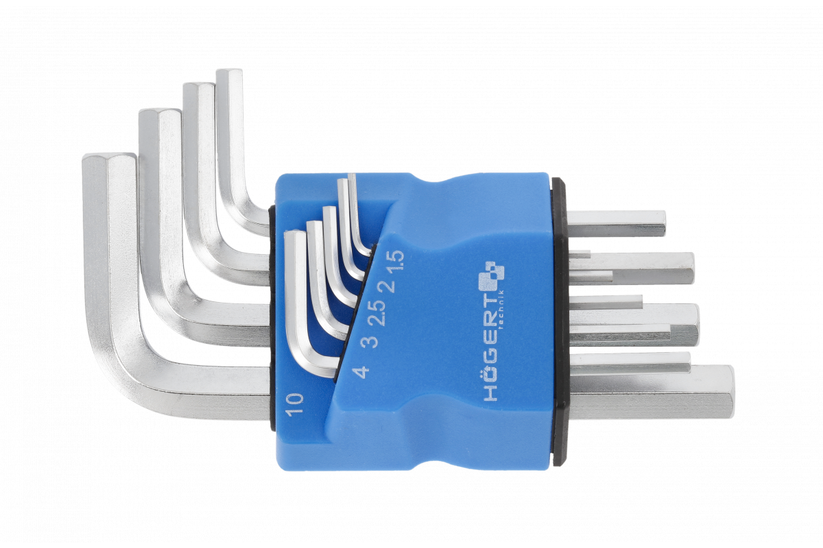Г-подібні Torx ключі Hogert S2 1.5-10 мм набір 9 штук артикул (HT1W820), фото 1
