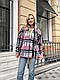 Модна жіноча картата флісова базова тепла сорочка в клітку осіння кофта на блискавці фліс полар, фото 2