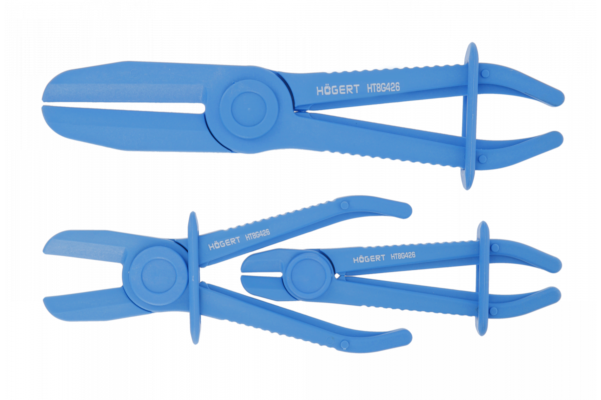 Комплект затискачів із фіксатором для шлангів 3 штуки Hogert артикул (HT8G426), фото 1