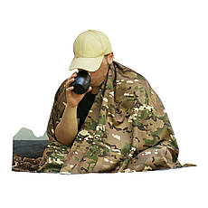 Армійська флісова ковдра 200x150 см із чохлом Мультикам — туристичне, військове, для риболовлі та кемпінгу, фото 3