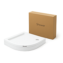 Душовий піддон Shower VIOLET SW-8009 90х90х18 см напівкруглий акриловий, фото 2