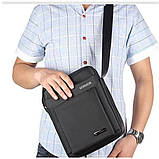 Сумка чоловіча через плече Барсетка месенджер Чорна, фото 2