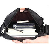 Сумка чоловіча через плече Барсетка месенджер Чорна, фото 8