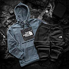 Чоловічий зимовий спортивний костюм The North Face червоно-чорний Комплект Зе Норт Фейс Худі Штани, фото 7