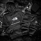 Чоловічий зимовий спортивний костюм The North Face червоно-чорний Комплект Зе Норт Фейс Худі Штани, фото 2