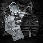 Чоловічий зимовий спортивний костюм The North Face червоно-чорний Комплект Зе Норт Фейс Худі Штани, фото 5