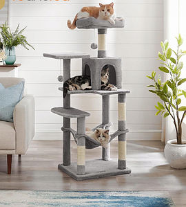 Кігтеточка для кішок 6 рівнів плюшеве ліжко будиночок кігтеточка 143 см