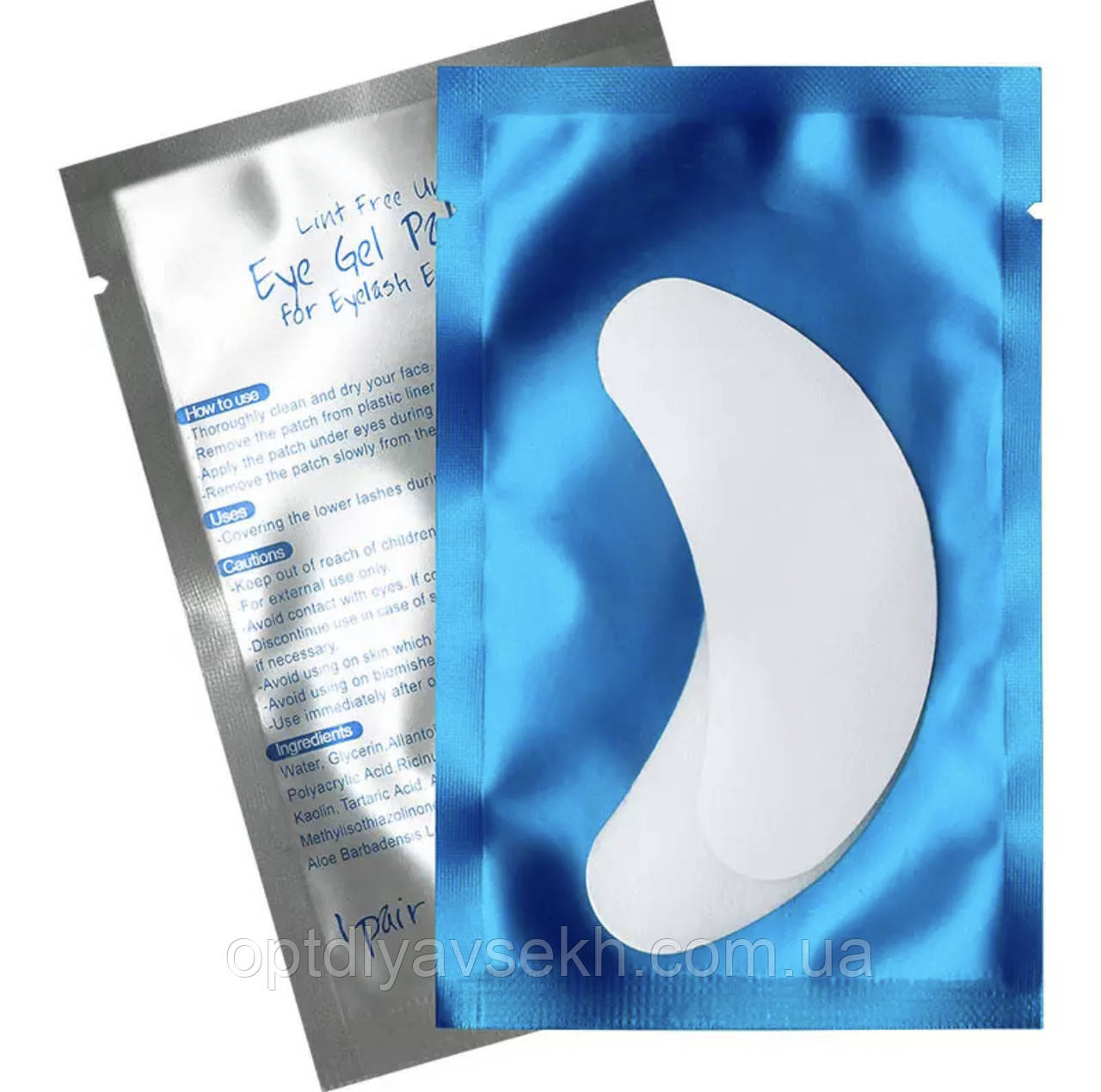 Гідрогелеві патчі під очі для ламінування і нарощування вій Синій, фото 1