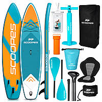 Надувна SUP дошка Scoopes Velo 350 см з веслом, сидінням, насосом та повним комплектом аксесуарів (112754)
