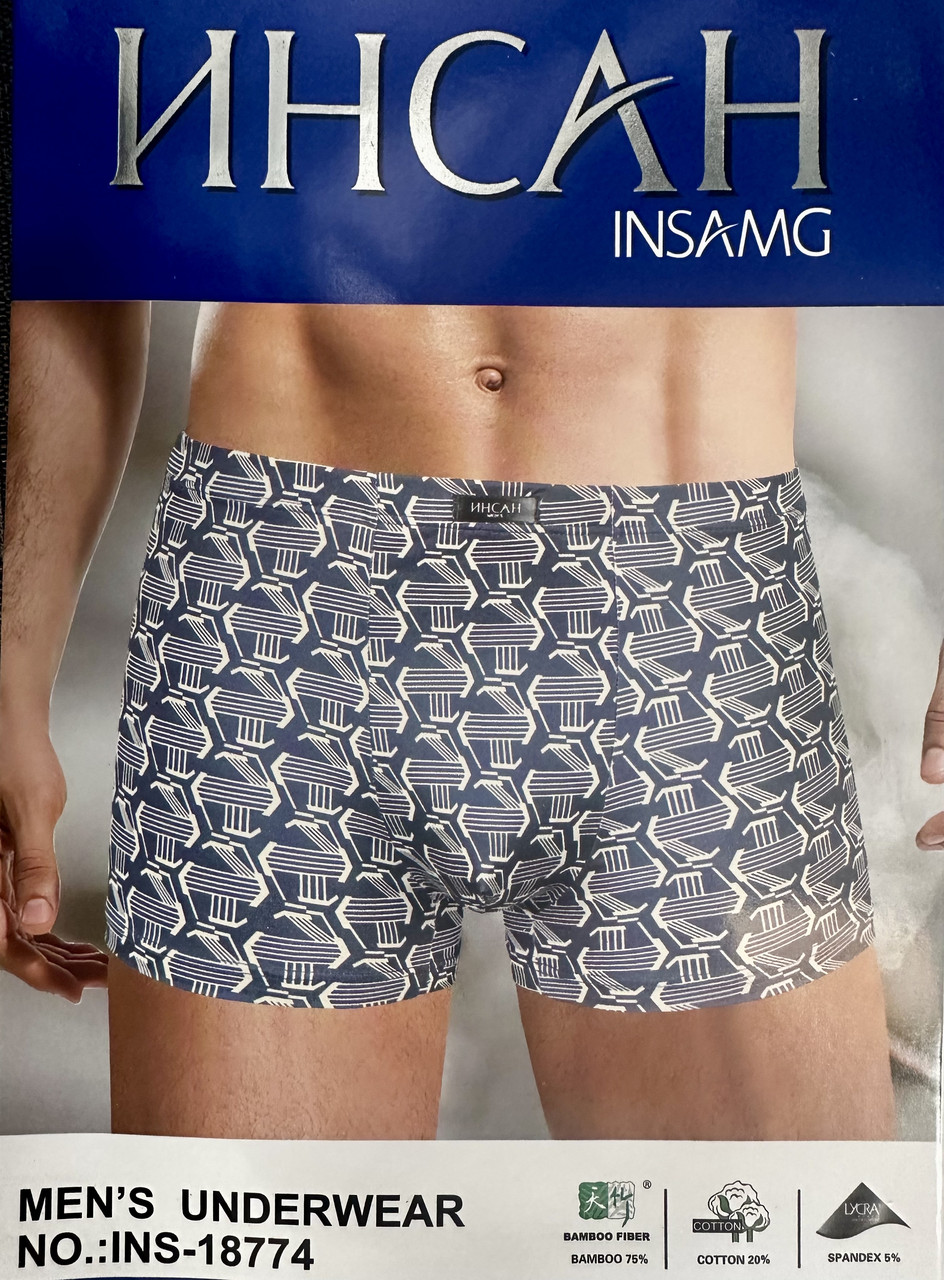 Труси боксери чоловічі 46/52 INSANA