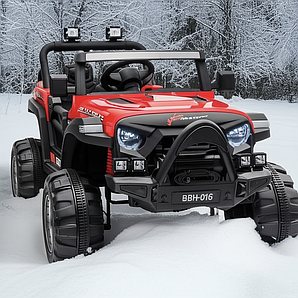 Автомобіль на акумуляторі Jeep для дітей PILOT LEATHER М'які колеса