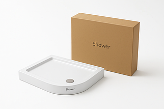 Душовий піддон Shower Violet SW-8007 80х80х18 см напівкруглий акриловий, фото 2