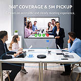 Конференц-колонка Bluetooth з мікрофоном 360°, шумоподавлення, USB-C, для Zoom/Teams/Skype, фото 5