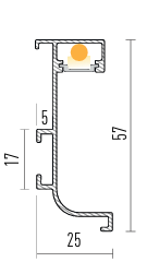 Профіль GOLA горизонтальний верхній LED, тип L, латунь браш /5500/, фото 1