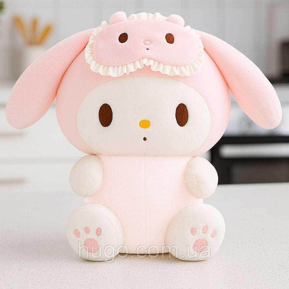 М'яка іграшка Зайчик, 35 см, Рожевий / Плюшева іграшка для дітей / Іграшка обіймашка, фото 1