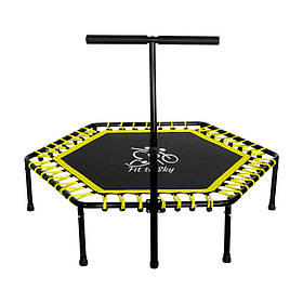 Батут з ручкою FitToSky 127 см для фітнесу жовтий