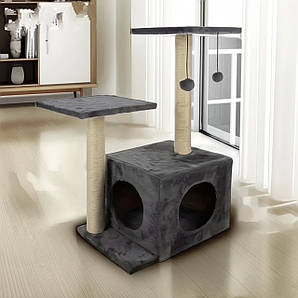 Кігтеточка будиночок 71 см сіра Purlov 21712