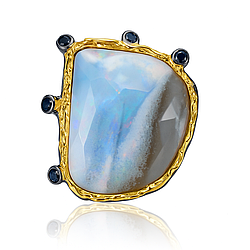 Опал блакитний срібна брошка, 016РО