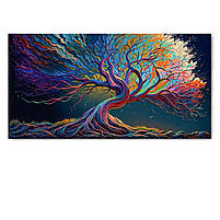 Картина дерево велике чарівне Панорамна вузька картина Казкова абстракція Друк на полотні, фото 2