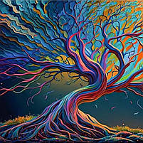 Картина дерево велике чарівне Панорамна вузька картина Казкова абстракція Друк на полотні, фото 3