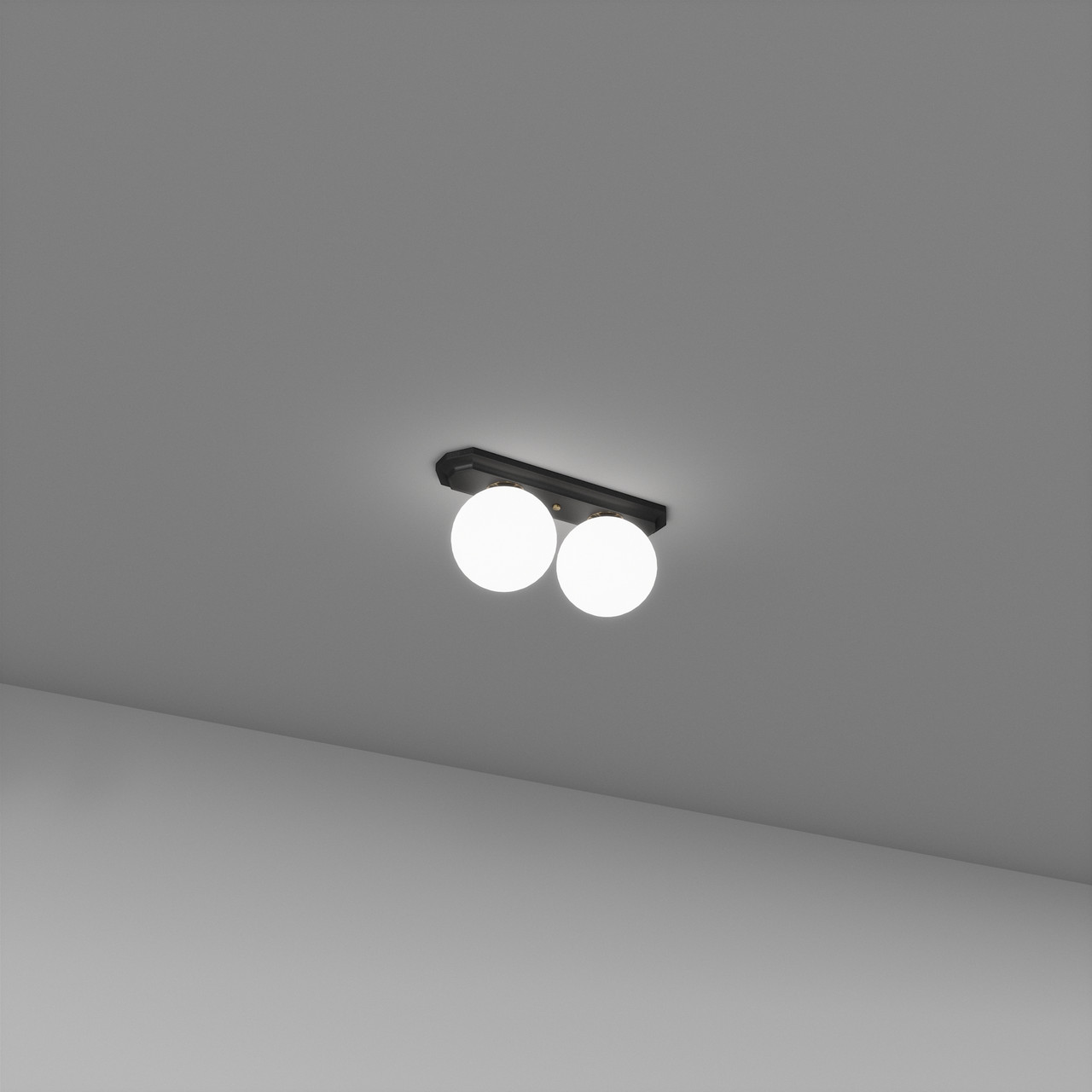 Стельовий світильник на 2 плафона чорний SV0017-2P BK