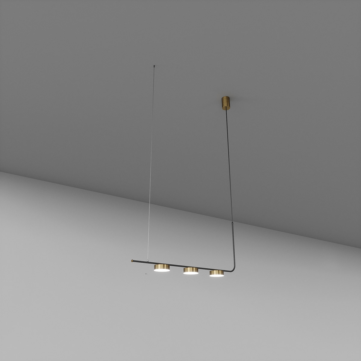 Підвіс на 3 лампочки чорний з антизолотом SV0056-3 BK+GD 4000К, фото 1