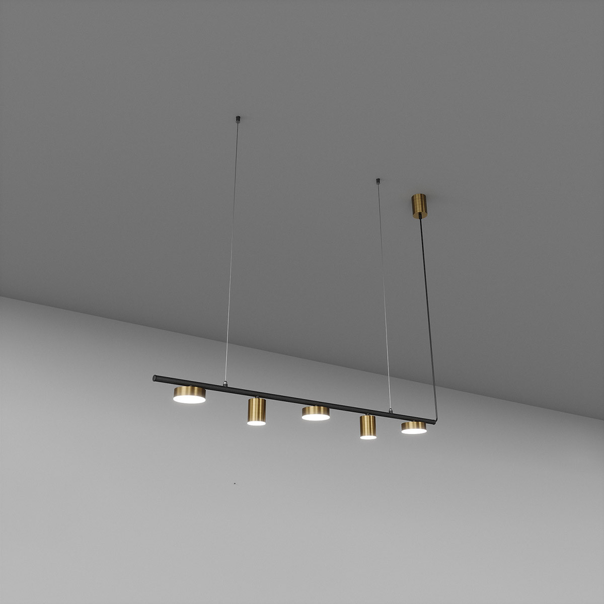 Підвіс на 5 лампочок антизолото з чорним SV0063-5 BK+GD 4000К