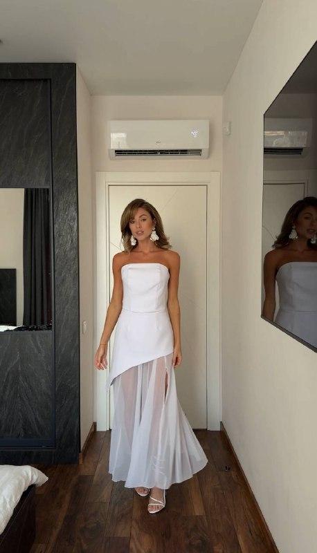 Жіночий костюм (корсет + спідниця); Колір: білий, чорний; Розмір: 42-44, 46-48 ;, фото 1