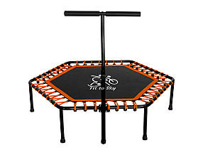 Батут з ручкою FitToSky 127 см для фітнесу помаранчевий